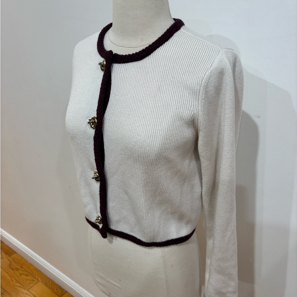 Derek Lam 10 Crosby x RTR Contrast Piping Cardigan, Size: XS - Picture 7 of 13